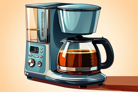 Drip coffee maker on the table for making flavorful coffee, Generate Aiの素材