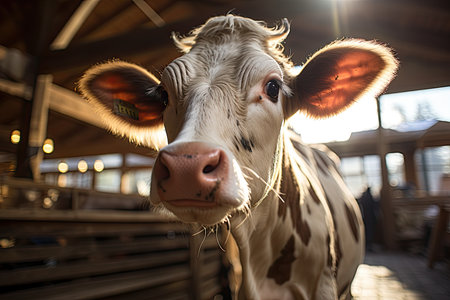 cow close-up, cattle, livestock, the muzzle of an animal, head with horns, Generative AIの素材