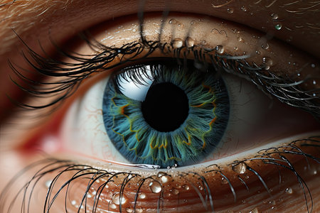 Close up Beautiful Realistic human eye and amazing reflections, Generative AIの素材