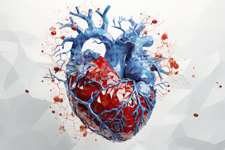 model of the human heart with vessels and arteries. Generate AIの素材
