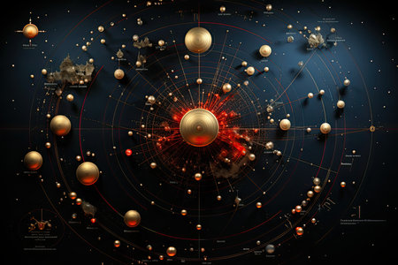 Starry sky, depicting various constellations and galaxies, Generative AIの素材