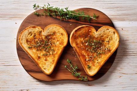 Delicious toast with heart filling for breakfast, Generate Aiの素材
