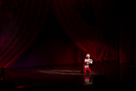 Actresses and actors acting and singing in the musical.のeditorial素材