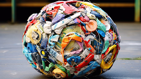 Images showing interesting ideas for the secondary use of waste, featuring objects made from secondary raw materials or recycled materials. Inspiring eco-friendly solutions and sustainability.の素材