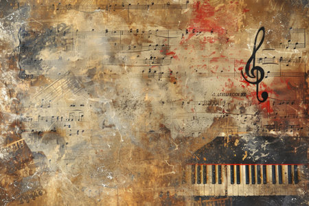 A vibrant painting of a charming house adorned with colorful music notes, symbolizing a harmonious fusion of music and home. Generative AIの素材