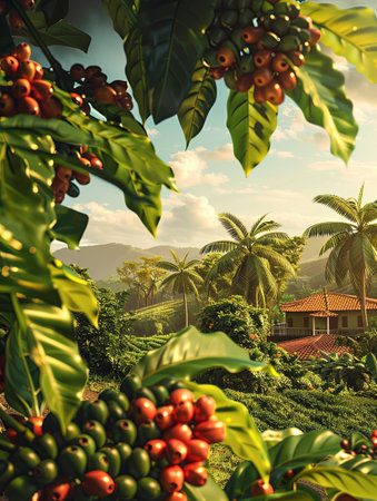 A house nestled in the heart of a dense green forest surrounded by trees and vegetation.の素材