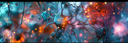 Illustration of a neural network showing interconnected nodes and connections for data processing and AI learning capabilities.の素材