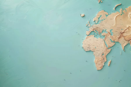 A clean and simple illustration of a globe, showing the continents of Africa and Europe. Perfect for travel agencies and global travel companies.の素材