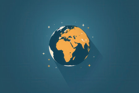 Minimalist globe illustration for travel agencies & global companies. Clean lines & elegant design ideal for branding & marketing.の素材