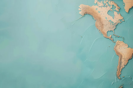 A clean and simple image of a globe with the North and South America continents in focus. The image is perfect for travel agencies and global travel companies.の素材