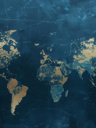 A simple, clean world map with continents depicted in a minimalist style, perfect for travel agencies and global travel businesses.の素材