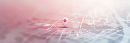 A minimalist and modern image featuring a location pin with the flag of Japan on a soft pink map background. Perfect for navigation apps, travel websites, and marketing materials.の素材