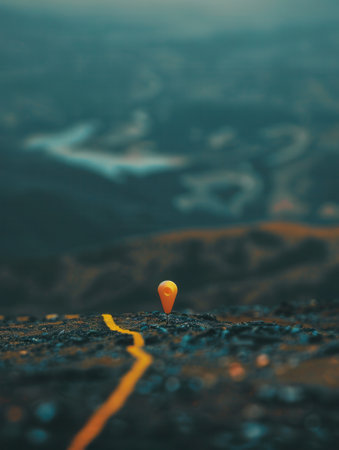 A clean and modern background image featuring a single location pin placed on a detailed map. Perfect for navigation apps, travel services, and location-based content.の素材