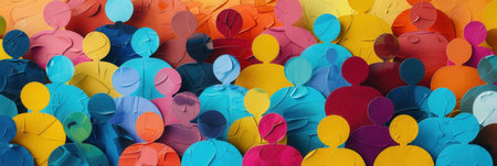 Abstract illustration depicting vibrant communities in the digital world.の素材