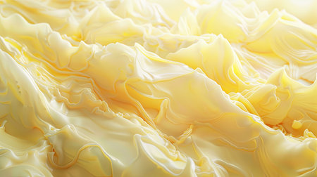 A close-up image of creamy, yellow butter, highlighting its smooth and textured surface.の素材