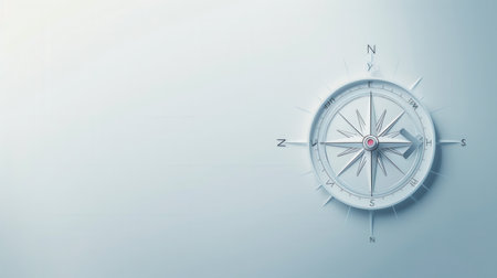 A simple, symbolic compass with clear lines, ideal for navigation apps and travel services.の素材