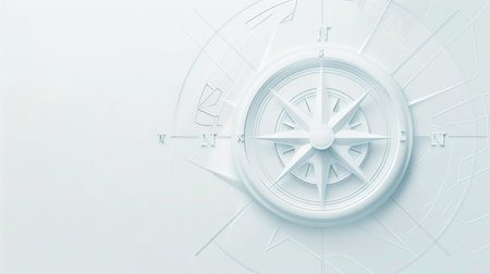 A simple, minimalist design of a compass with clear lines, ideal for navigation apps and travel services.の素材