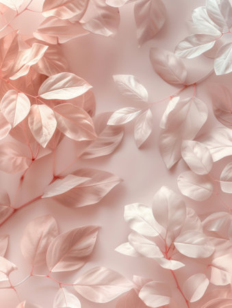 A contemporary, minimalist image featuring delicate, geometric floral patterns in peach tones, ideal for modern design and architectural studios.の素材