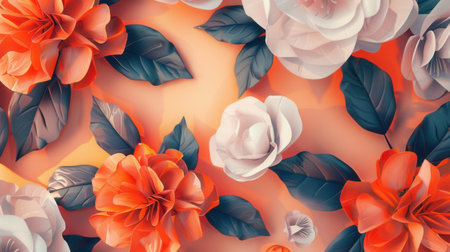 A contemporary floral design featuring geometric patterns and a minimalist aesthetic. Perfect for modern architectural studios.の素材