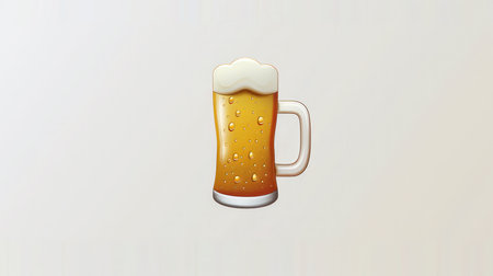 A simple beer logo, depicting a glass of beer with foam on top, is displayed on a white background.の素材