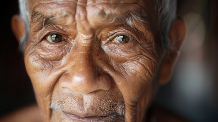 These portraits showcase elderly men from various ethnic backgrounds, each expressing deep wisdom and calmness in their gazes and features.の素材