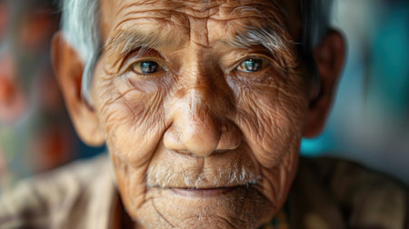 Elderly men from different ethnic backgrounds are portrayed with serene expressions, embodying wisdom and a deep understanding of life.の素材