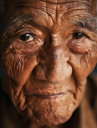 Elderly men from different ethnic groups gaze thoughtfully, their faces etched with lines that tell stories of life experiences and wisdom.の素材