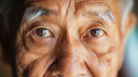 Elderly men from various ethnic groups sit calmly, their wise expressions reflecting a lifetime of experiences and stories ready to share.の素材