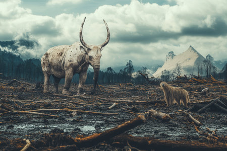 Rare animals are found in a deforested area, highlighting the urgent need to address extinction and preserve fragile ecosystems.の素材