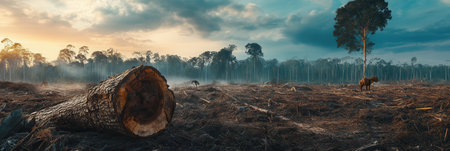 Natural habitats are rapidly disappearing, endangering rare animals and highlighting the urgency of conservation efforts.の素材