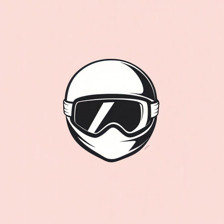 This clean, minimalist logo showcases a ski helmet and goggles, ideal for representing winter sports or outdoor activities.の素材