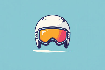 A clean and simple logo features a ski helmet paired with goggles, embodying the spirit of winter sports and adventure.の素材