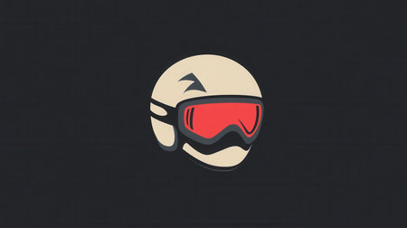 A sleek logo showcasing a ski helmet and goggles, embodying a modern and minimalist style ideal for winter sports branding.の素材