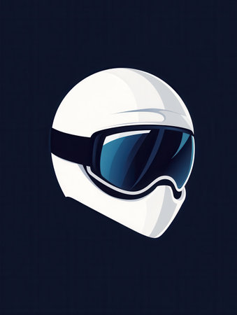 This logo showcases a clean design of a ski helmet and goggles, perfect for representing winter sports activities and safety.の素材
