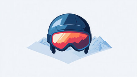 The logo features a minimalist ski helmet with goggles, designed to represent winter sports and a sense of adventure.の素材