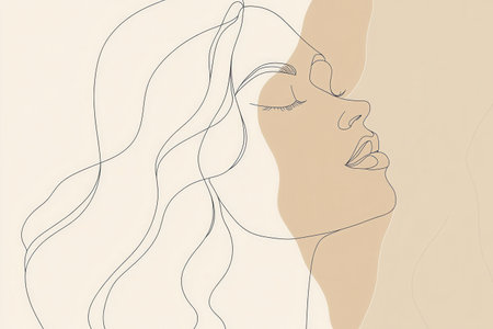 A graceful silhouette of a womanの素材