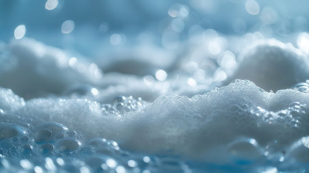 The bath is filled with fluffy white foam, creating a calming atmosphere perfect for relaxation after a long day.の素材