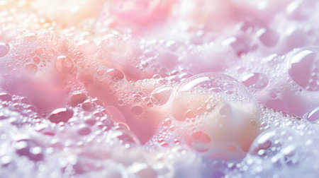 The colorful foam surface in the bath creates a serene and inviting ambiance, perfect for relaxation and self-care.の素材