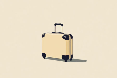 This illustration features a sleek suitcase with a handle, emphasizing simplicity and functionality for travelers on the go.の素材