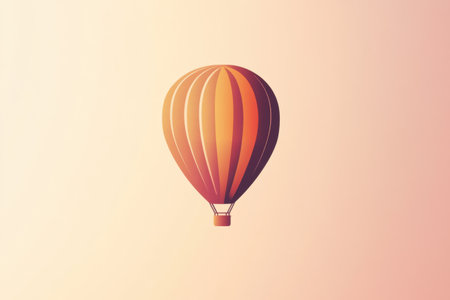 A sleek hot air balloon icon showcases a minimalist style, emphasizing simplicity and elegance for modern design applications.の素材