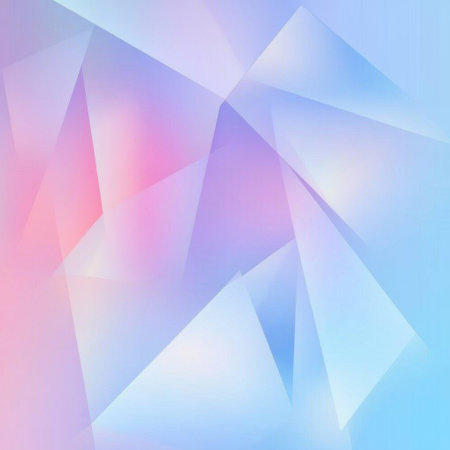 A smooth gradient backdrop displays polygonal shapes with soft edges, creating a soothing atmosphere of pastel colors.の素材