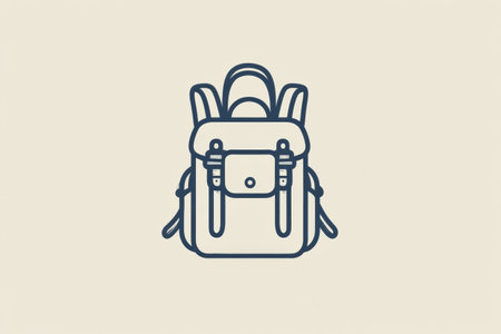 This minimalist backpack design features clean lines, representing a spirit of adventure, ideal for those who explore nature and travel.の素材