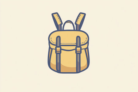This backpack icon features clean lines and a minimalist design, embodying the spirit of adventure and exploration for travelers.の素材