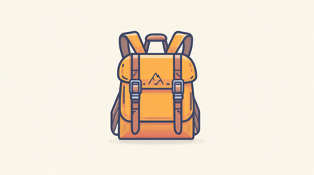 This clean, minimalist backpack icon represents a passion for adventure and exploration in various outdoor environments.の素材