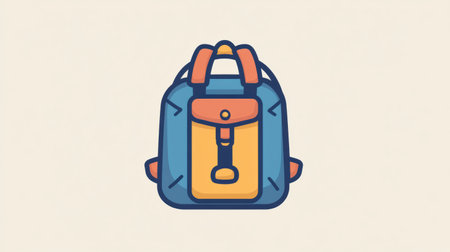 This sleek backpack symbolizes adventure and exploration with its clean design and bold colors, perfect for outdoor enthusiasts.の素材