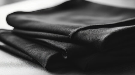 Minimalist sportswear is arranged neatly on a smooth table, ready for workouts and exercise, showing clean lines and simplicity.の素材