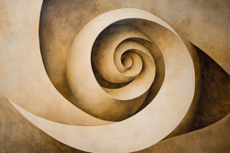 The artwork features soft, swirling shapes in gentle, earthy tones that evoke a sense of calmness and tranquility.の素材
