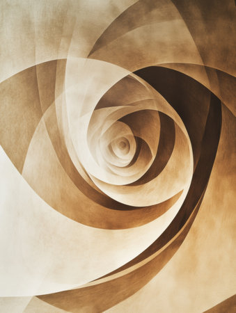 Swirling forms in gentle natural hues evoke the calming essence of tea, creating a tranquil and soothing visual experience.の素材