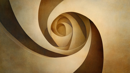 Soft, swirling patterns in muted tones evoke a sense of tranquility, resembling the gentle motion of tea being stirred.の素材