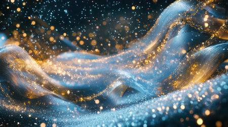 The artwork showcases a mesmerizing blend of sparkling lights and fluid shapes, evoking the festive spirit of New Year's Eve.の素材